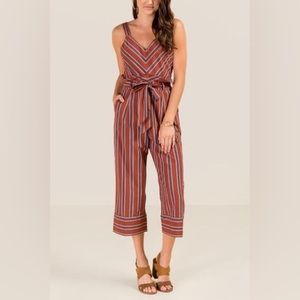 Darby Tie Waist Culotta Jumpsuit Francesca’s